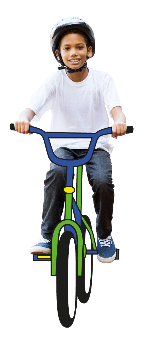 Kid on bike